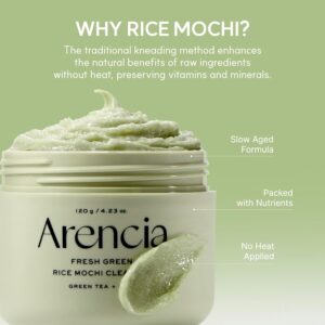 Arencia Korean Rice Mochi Face Cleanser - Face Wash, Gentle Scrub All in One for Deep Cleansing, Moisturizing, Pore Minimizing, Acne-Prone Skin, Removing Blackhead with Rice Water & Green Tea - Image 6