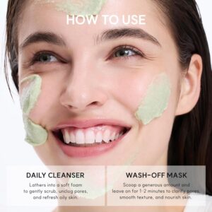 Arencia Korean Rice Mochi Face Cleanser - Face Wash, Gentle Scrub All in One for Deep Cleansing, Moisturizing, Pore Minimizing, Acne-Prone Skin, Removing Blackhead with Rice Water & Green Tea - Image 9