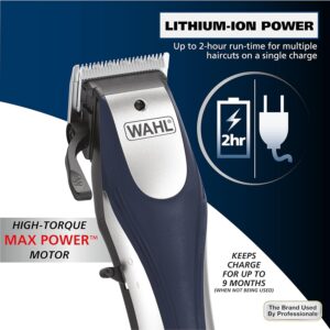 Wahl Lithium Ion Pro Rechargeable Cordless Hair Clippers for Men, Woman, & Children with Smart Charge Technology for Convenient at Home Haircutting - Model 79470 - Image 5