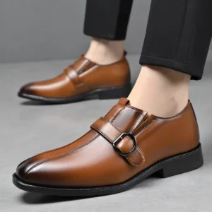 Men's Fashionable British Style Leather Shoes Classic Derby Loafers Formal Shoes Trendy Footwear-HT186 - Image 7