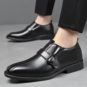 Men's Fashionable British Style Leather Shoes Classic Derby Loafers Formal Shoes Trendy Footwear-HT186 - Image 3