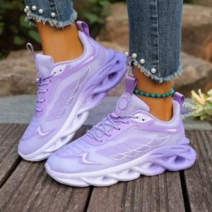 Summer Unisex Running Shoes Women Lightweight Mesh Breathable Comfortable Flat Soft Tennis Shoes Lace-up Sneakers - Image 3