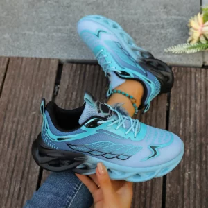 Summer Unisex Running Shoes Women Lightweight Mesh Breathable Comfortable Flat Soft Tennis Shoes Lace-up Sneakers - Image 5