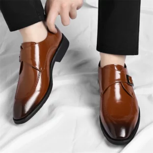 Men's Leather Shoes British Style Business Formal Derby Comfortable Fashionable Casual Footwear-SJ1112 - Image 3