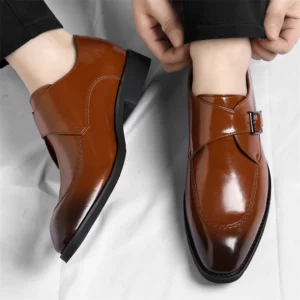 Men's Leather Shoes British Style Business Formal Derby Comfortable Fashionable Casual Footwear-SJ1112 - Image 4