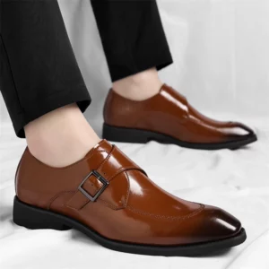 Men's Leather Shoes British Style Business Formal Derby Comfortable Fashionable Casual Footwear-SJ1112 - Image 5