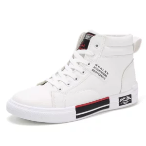 Fashion Leather Men Canvas Shoes Casual High-Top Shoes Autumn Men Non-Slip Tennis Sneakers Summer Flat Shoes Zapatillas - Image 6