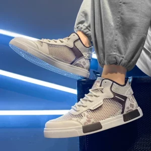 Large Size 47 High Top Sneakers For Men Breathable Mesh Casual Sports Shoes Man Trainers Outdoor Non-slip Men's Skateboard Shoes - Image 2