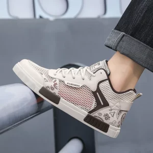 Large Size 47 High Top Sneakers For Men Breathable Mesh Casual Sports Shoes Man Trainers Outdoor Non-slip Men's Skateboard Shoes - Image 3
