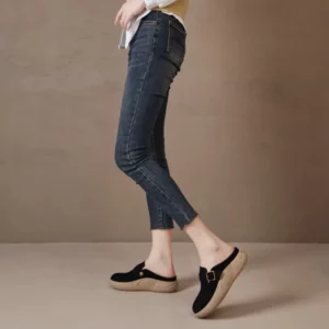 Fashion Womens Shoes Luxury Genuine Leather Muller Slippers for Woman Comfort Vacation Casual Shoes Designer Shoes Zapatos Mujer - Image 5