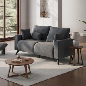 70” Loveseat Sofa, Grey Love Seat Couches for Living Room, 2 Seater Small Couch for Small Spaces, Bedroom, Office Sofas - Image 6
