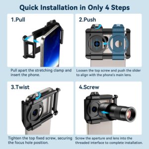 Evil eye 2 in 1 Phone Camera Lens Kit, 6X Telephoto Lens & 150mm Macro Lens with Universal Lens Clip, Phone Lens Attachment for iPhone and Andriod - Image 7
