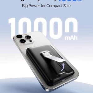 Magsafe Portable Charger,10000mAh Wireless Magnetic Power Bank with USB C Charging and stand, Travel Essential for Magsafe Battery Pack Compatible with iPhone 17/air/16/15/14/13/12 Series - Image 3