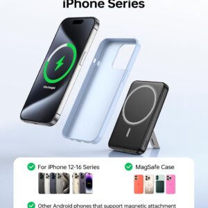 Magsafe Portable Charger,10000mAh Wireless Magnetic Power Bank with USB C Charging and stand, Travel Essential for Magsafe Battery Pack Compatible with iPhone 17/air/16/15/14/13/12 Series - Image 7