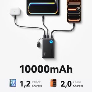 INIU 45W Fast Charging Portable Charger, 40% Smaller 10000mAh with Detachable Cable, Flight-Safe Travel Power Bank, USB C External Phone Battery Pack for iPhone 17 16 Pro iPad Samsung S26 Google etc - Image 5