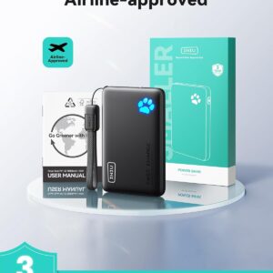 INIU 45W Fast Charging Portable Charger, 40% Smaller 10000mAh with Detachable Cable, Flight-Safe Travel Power Bank, USB C External Phone Battery Pack for iPhone 17 16 Pro iPad Samsung S26 Google etc - Image 7