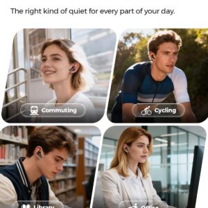 SOUNDPEATS C30 Hybrid ANC Earbuds with LDAC Hi-Res Audio, 52H Playtime -52dB Adaptive Noise Cancelling Wireless Earbuds, 6-Mic Clear Call, 12mm Driver, Bluetooth 6.0, Multi-Point, IP54 for Work/Travel - Image 8