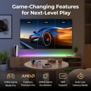 iFFALCON 55" 4K MiniLED Smart TV | PS5 & Xbox Ready, 4X HDMI 2.1 | Hotel, Home & Office Use | 144Hz VRR 240Hz, Dolby Vision Gaming, Dolby Atmos, IMAX Enhanced, Google TV, Alexa | 55U85 - Image 3