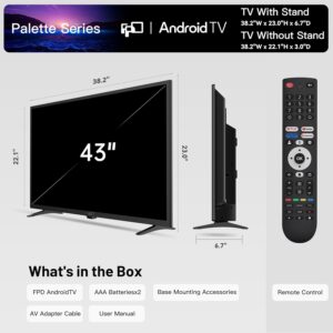 FPD 43 Inch Smart TV Flat Screen Frame LED Television Full HD 1080p Google Cast Built in, Streaming Live Ultra Thin HDR10 Android TV, Bluetooth, Vesa, Hdmi, WiFi (Palette-Series 2026) - Image 8