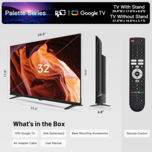 FPD 32-inch Smart TV Google TV HD 720p with Google Play and Google Cast Built-in, HDR 10, Dolby Audio, Voice Remote, Stream Live TV(Palette-Series, CG32-P3, 2024 Model) - Image 8