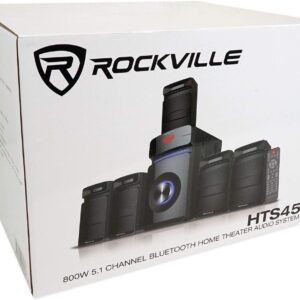 Rockville HTS45 800w 5.1 Channel Home Theater Audio System, Bluetooth Connectivity, USB/SD Playback, Wall-Mountable Speakers, for Home Entertainment - Image 3