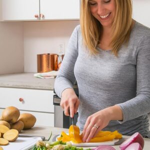 Cutting Boards for Kitchen - BPA-Free Chopping Board - Different Sizes & Non Slip Handles - Reversible, Large Cutting Board Set - Unique Gifts for Cooks Who Have Everything - 3-Pack Gray - Image 2