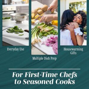 Cutting Boards for Kitchen - BPA-Free Chopping Board - Different Sizes & Non Slip Handles - Reversible, Large Cutting Board Set - Unique Gifts for Cooks Who Have Everything - 3-Pack Gray - Image 4