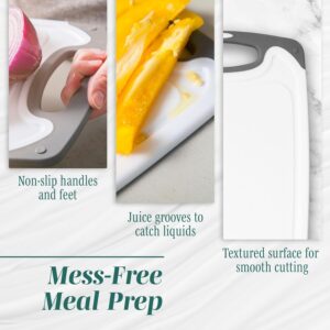 Cutting Boards for Kitchen - BPA-Free Chopping Board - Different Sizes & Non Slip Handles - Reversible, Large Cutting Board Set - Unique Gifts for Cooks Who Have Everything - 3-Pack Gray - Image 5