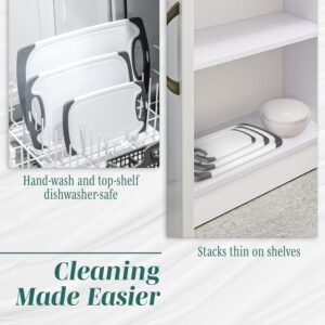 Cutting Boards for Kitchen - BPA-Free Chopping Board - Different Sizes & Non Slip Handles - Reversible, Large Cutting Board Set - Unique Gifts for Cooks Who Have Everything - 3-Pack Gray - Image 7