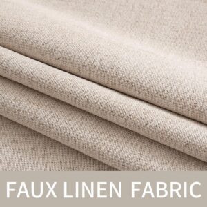 MIULEE 100% Blackout Linen Textured Curtains for Bedroom Solid Thermal Insulated Natural Beige Grommet Room Darkening Curtains & Drapes Luxury Decor for Living Room Nursery 52 x 84 Inch (2 Panels) - Image 6