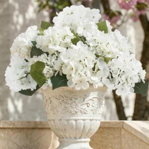 Daynight 4 Pcs Hydrangea Artificial Flowers Outdoor Silk Bouquets, UV Resistant Faux Hydrangeas Flowers for Table Vase Centerpieces Outside Party Wedding Baby Shower Home Outdoor Decor (4, White) - Image 8