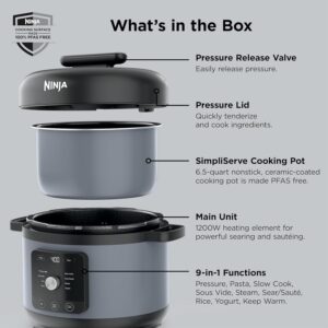 Ninja HyperHeat 9-in-1 Electric Pressure Cooker | 6.5 Qt Multi Cooker with Sear/Sauté, Slow Cooker, Rice Cooker, Sous Vide | 1200W | Fast Cooking, PFAS-Free Pot | Stone Purple | PC201SP - Image 10