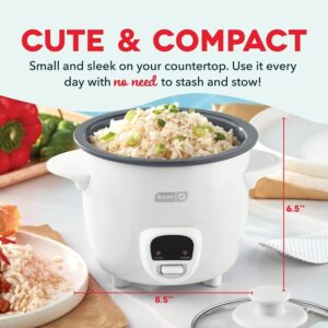 Dash Mini Ceramic Rice Cooker - Designed for Single-Serve Cooking - Compact Rice Cooker with Nonstick Removable Pot, Keep Warm Function & Easy-to-Clean Sleek Design - White Ceramic - Image 2