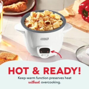 Dash Mini Ceramic Rice Cooker - Designed for Single-Serve Cooking - Compact Rice Cooker with Nonstick Removable Pot, Keep Warm Function & Easy-to-Clean Sleek Design - White Ceramic - Image 3