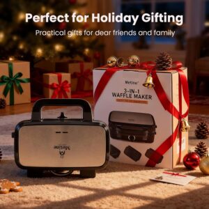 Waffle Maker with Removable Plates, 3-in-1 Sandwich maker and waffle and pancake maker, Nonstick Plates, 5-Level Browning Control & Ready Indicator Lights, Easy to Clean for Family Breakfast - Image 7