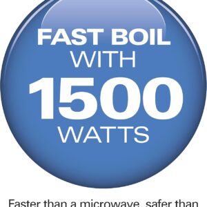 Hamilton Beach Electric Tea Kettle, Water Boiler & Heater, 1 Liter, 1500 Watts for Fast Boiling, BPA Free, Cordless Serving, Auto-Shutoff & Boil-Dry Protection, Blue LED, Glass (40930) - Image 3