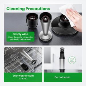 Turelar Immersion Blender Handheld Corded Hand Blenders Set 1100W, Trigger Variable Speed 5 in 1 Stick Emulsifier with Chopper, Whisk and Frother for Soup, Baby Food and Smoothies,Black - Image 5