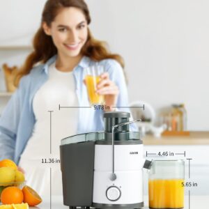 GDOR 800W Juicer Machine, 3” Wide Feed Chute, Dual-Speed Centrifugal Juicer for Fruits & Vegetables, Anti-Drip Function, BPA-Free, Easy to Clean with Brush, White - Image 2