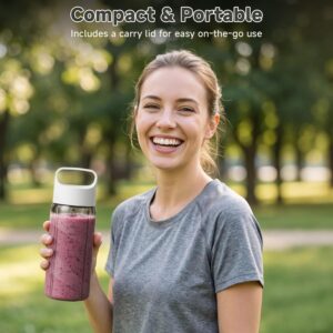 COKUNST Portable Blender, Personal Blender for Smoothies and Shakes with LED Display, USB C Charging Juice Mixer, Small Smoothie Maker with 8 Blades for Home, Outdoors, Travel, Office, 17oz, White - Image 2