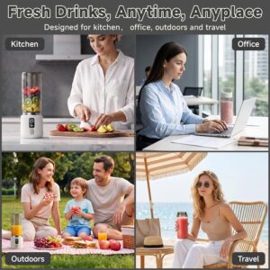 COKUNST Portable Blender, Personal Blender for Smoothies and Shakes with LED Display, USB C Charging Juice Mixer, Small Smoothie Maker with 8 Blades for Home, Outdoors, Travel, Office, 17oz, White - Image 7
