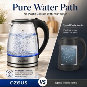 Azeus 1.8L Electric Kettle CX-817 - Fast Boil, Auto Shut-Off, Boil-Dry Protection, 360° Swivel Base - Stainless Steel Water Boiler for Tea, Coffee, and Hot Water - Image 4
