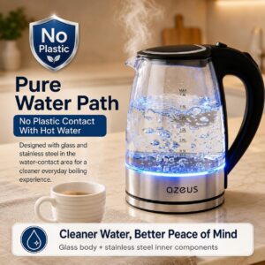 Azeus 1.8L Electric Kettle CX-817 - Fast Boil, Auto Shut-Off, Boil-Dry Protection, 360° Swivel Base - Stainless Steel Water Boiler for Tea, Coffee, and Hot Water - Image 6