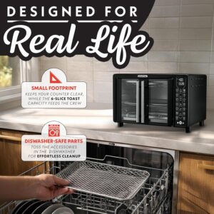 Gourmia French Door Air Fryer Toaster Oven – 6-Slice Capacity, FryForce 360°, Digital Display with 17 Cooking Presets, Black - Image 9