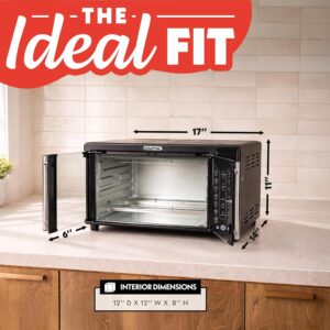 Gourmia French Door Air Fryer Toaster Oven – 6-Slice Capacity, FryForce 360°, Digital Display with 17 Cooking Presets, Black - Image 10