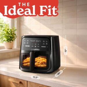 Gourmia 8 Qt Air Fryer, 8 Presets with Digital Display, FryForce 360° Technology, Easy View Window & Interior Light, Dishwasher Safe Basket, Black - Image 4