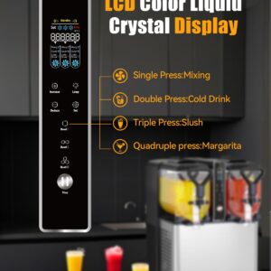 Slushie Machine, No Ice Needed, 1.05 Gallons x 2 Tank Slushy Machine with Food-Grade PC Tank for Home Party Bars, 400W Margarita Machine with Auto Clean for Slush, Juice - Image 4