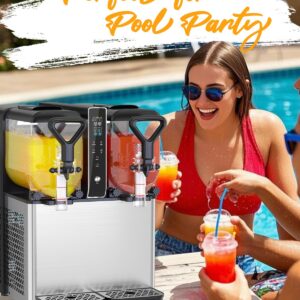Slushie Machine, No Ice Needed, 1.05 Gallons x 2 Tank Slushy Machine with Food-Grade PC Tank for Home Party Bars, 400W Margarita Machine with Auto Clean for Slush, Juice - Image 8