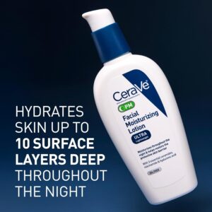 CeraVe PM Facial Moisturizing Lotion, Night Cream with Hyaluronic Acid and Niacinamide, Ultra-Lightweight, Oil-Free Moisturizer for Face, 3 Ounce - Image 4