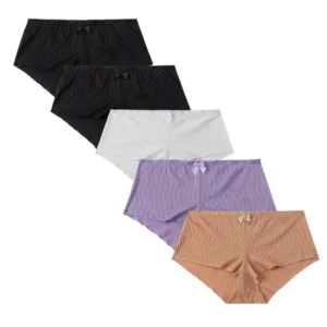 TrowBridge 5PCS Women's Panties Briefs Fashion Wheat Ear Pattern Sexy Lingerie Soft Sweet Bow Breathable Cozy Female Sports Pant - Image 9