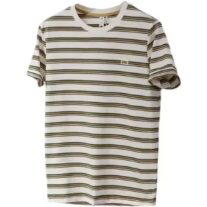 Summer Striped Short-sleeved T-shirt Men's Loose Trendy Brand Ins Large Size Half-sleeved Fat Boys Trendy Top T-shirt Trendy - Image 5